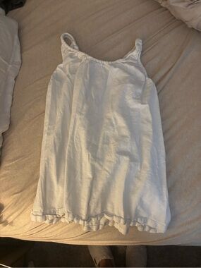 Free People White Mini Dress with Ruffle Hem